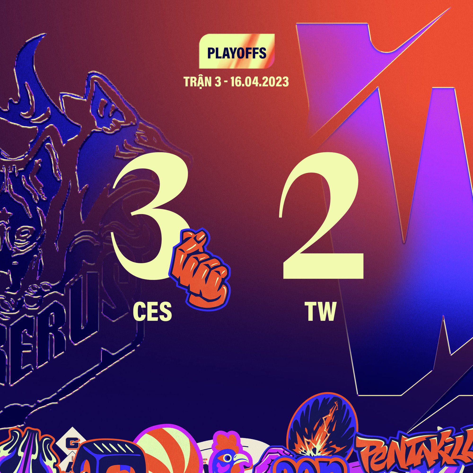 TW could not defeat CES even after extending the match to 5 games - source: VCS Fanpage