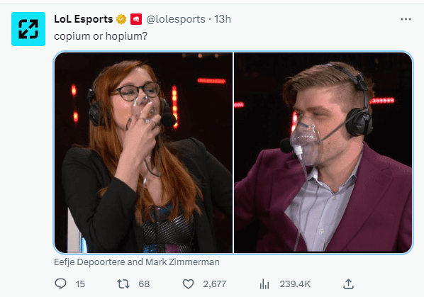 Two commentators had to 'breathe oxygen' - source: LoL Esports