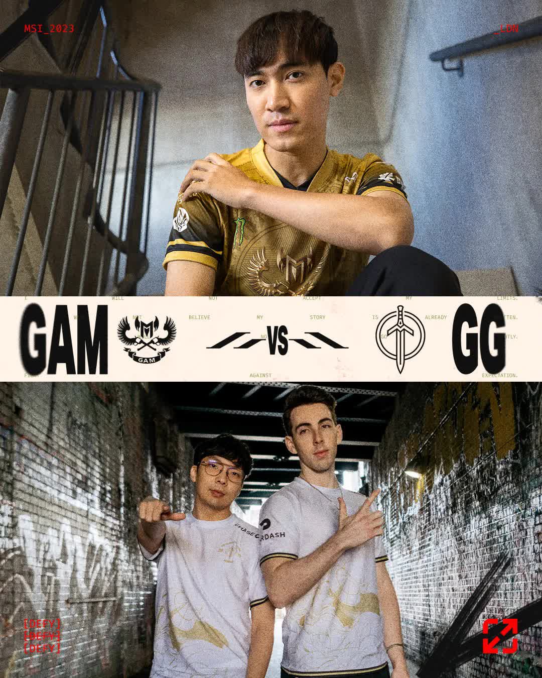 GAM was trusted to be able to defeat GG - source: Twitter