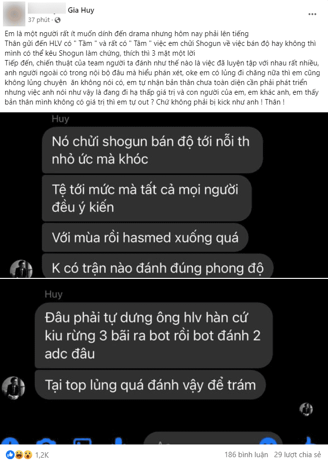 Hasmed rebuts the accusation of being scolded by Coach JackieWind and defaming Shogun for match-fixing - source: FBNV
