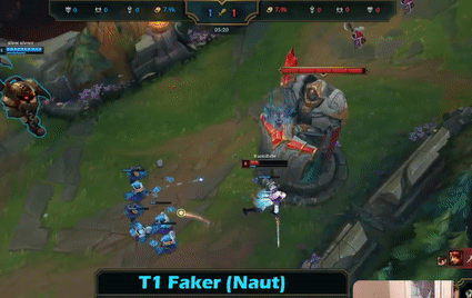 Incredibly illusory hitbox of Nautilus in Faker's hands - source: Twitter