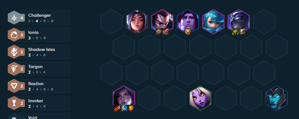 Complete composition at the end of the game with Kai'Sa and Yasuo as core carries