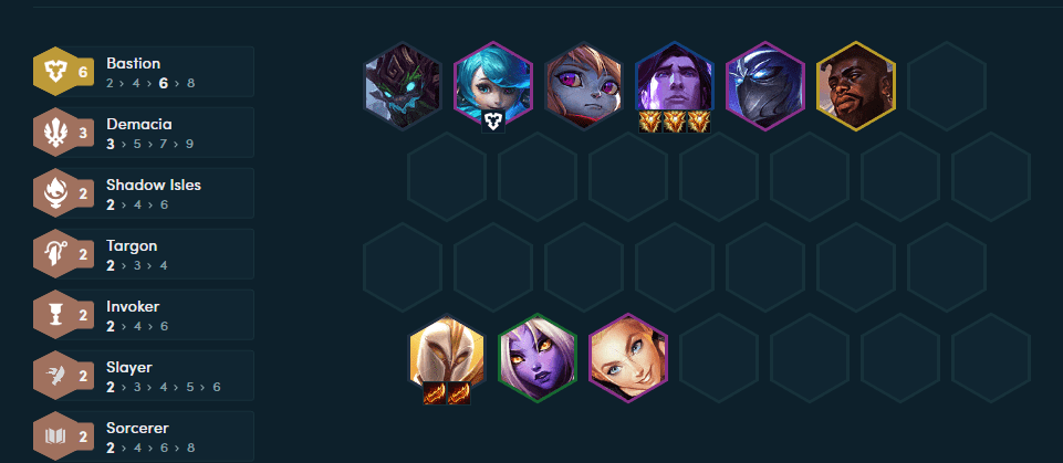 A complete composition with the 6 Guardian bonus