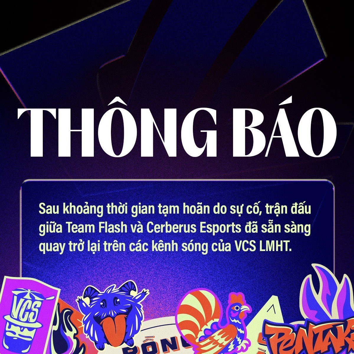 Technical error notice during the TF - CES match