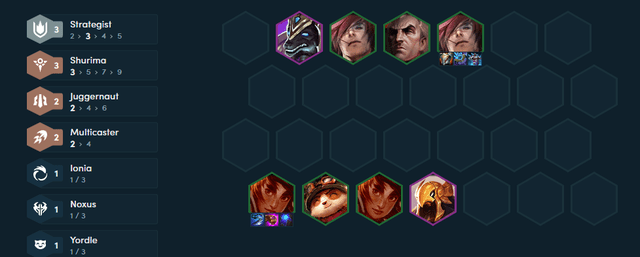 Azir and Nasus are essential additions if Swain and Teemo do not reach 3 stars