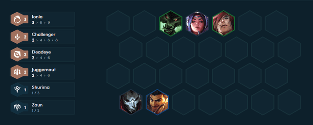 Ideal starting composition with the 3 Ionia milestone