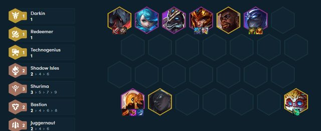 An example of a complete team composition at level 9 using Aurelion Sol
