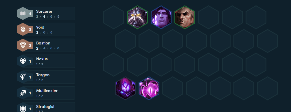 Ideal starting composition with 3 Void threshold