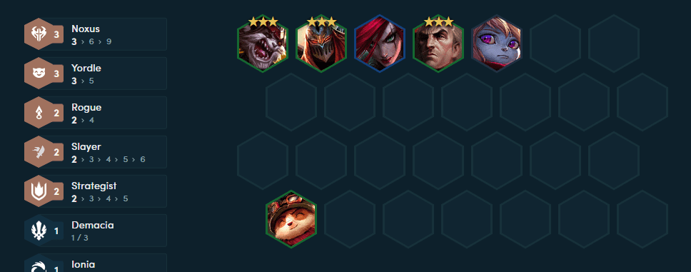 The team composition players should use at level 6