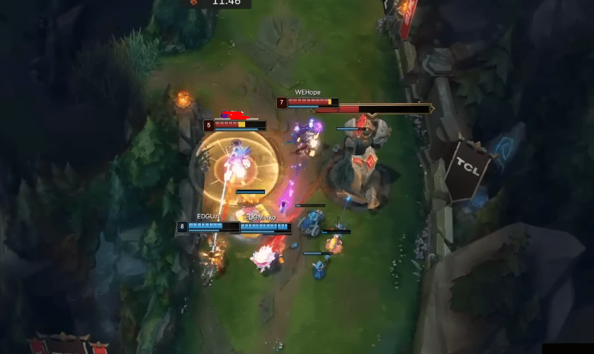 Even while playing Ashe, Uzi found a way to shine