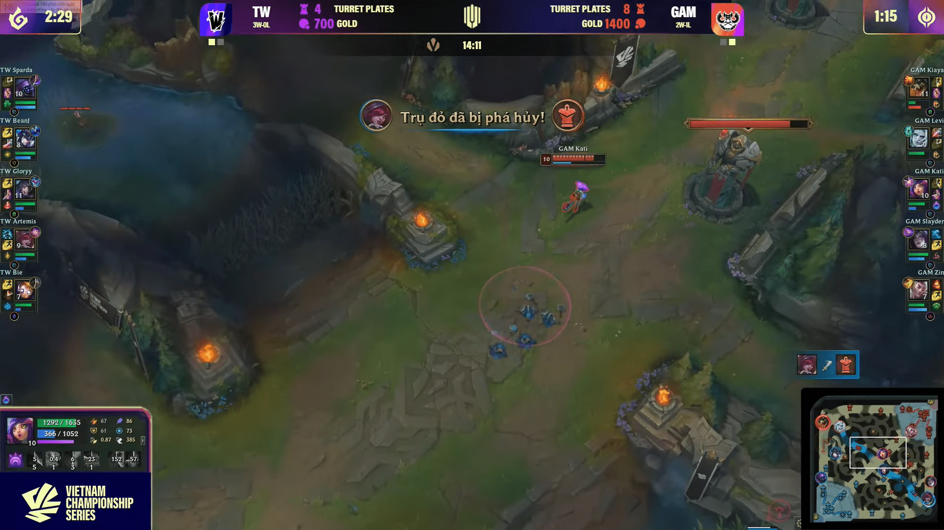 When the Top and Mid lanes had an advantage, the Bottom lane of GAM suffered greatly