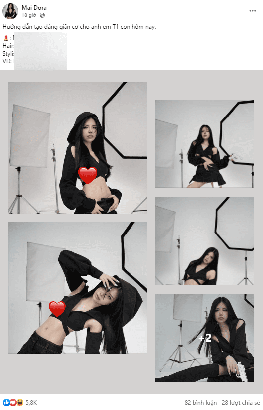 The host posted a series of captivating photos to 'comfort' T1 fans, including commentator Van Tung