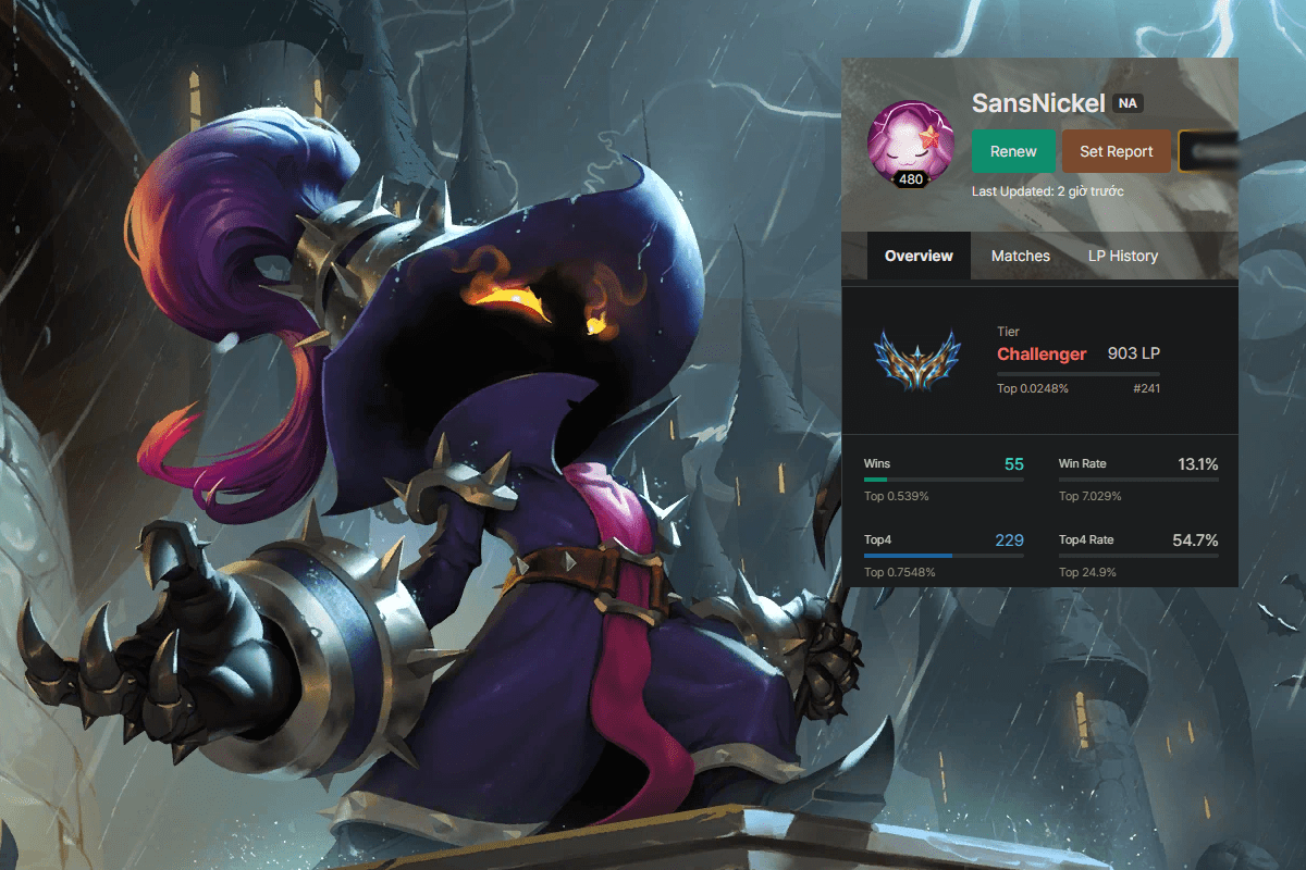 SansNickel successfully climbed to Challenger rank with Legend Veigar