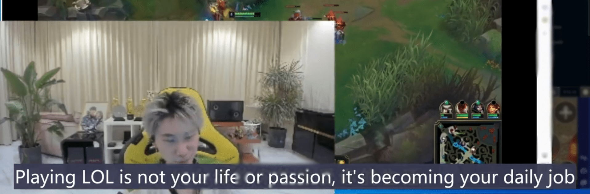 Doinb shares that he sees many players no longer view League of Legends as a passion but just as a daily job