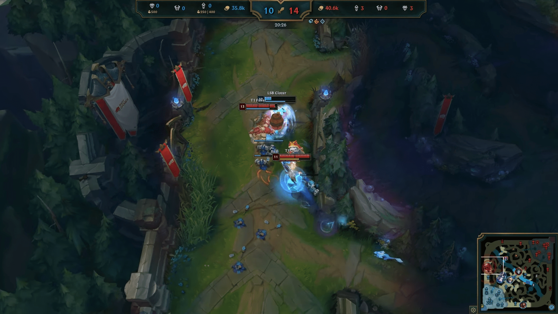 After that Teleport, T1 caught Clozer, secured Baron, and won against LSB