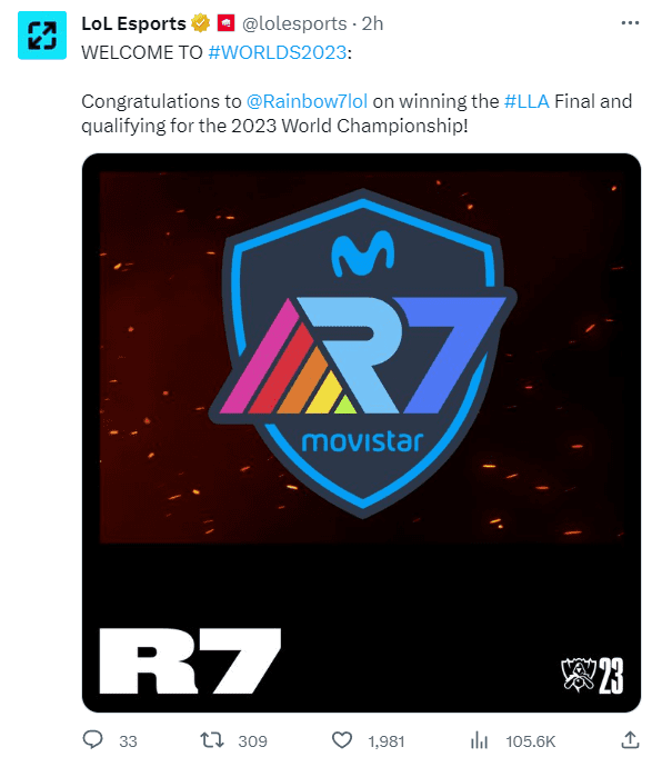 Movistar R7 has secured a spot at Worlds 2023