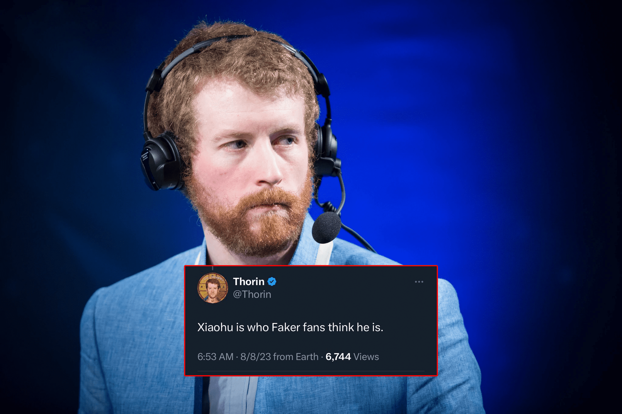 Host Thorin made a controversial statement comparing Faker and Xiaohu