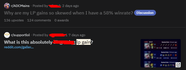Even players with a high win rate (over 50%) find it hard to rank up due to receiving too few points compared to what they lose
