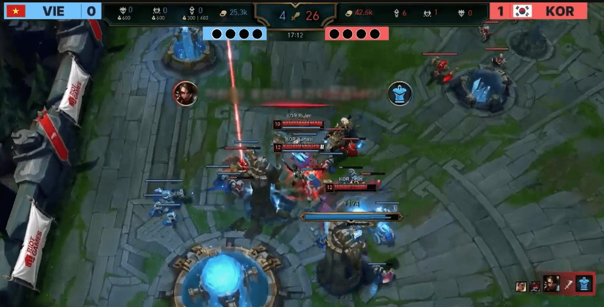 The South Korean players won quite easily against the Vietnamese team