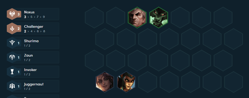 Basic starting composition with 3 Noxus threshold