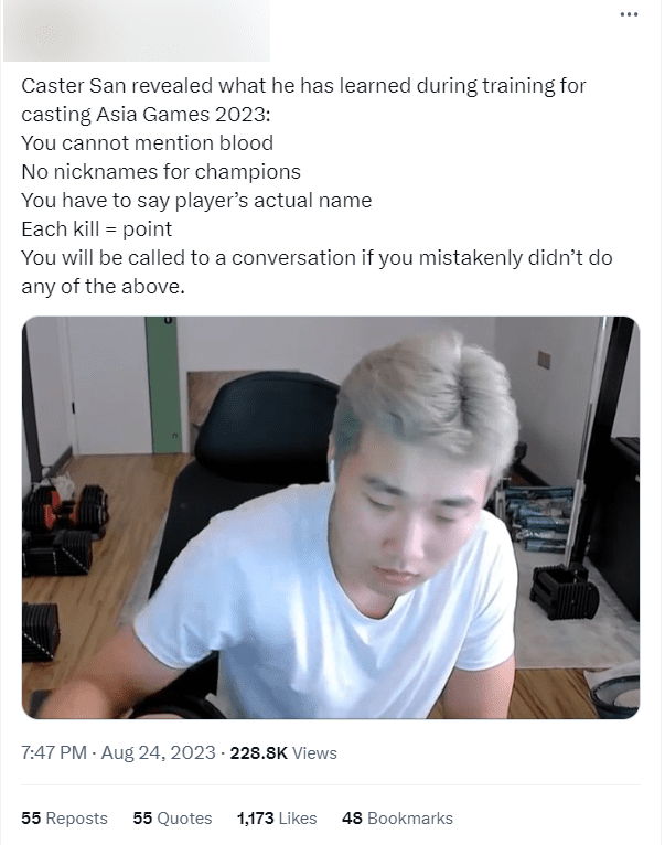 Strict regulations that may be applied at ASIAD have previously stirred the League of Legends community