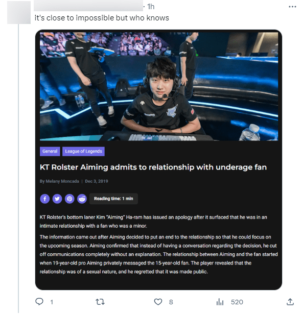 Some netizens brought up Aiming's past incident