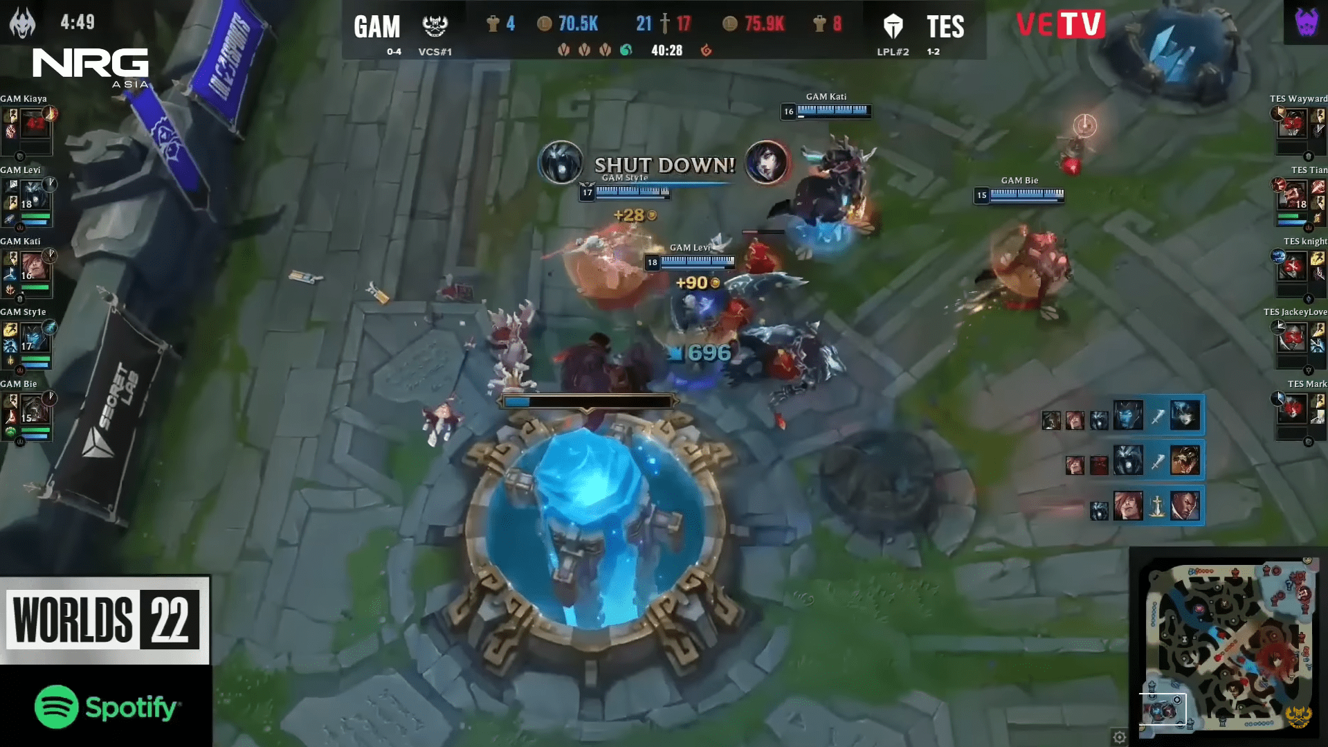 The match loss to GAM was the biggest reason TES exited the 2022 World Championship early