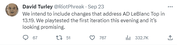 Riot Phreak announced that LeBlanc adjustments will be added in this patch