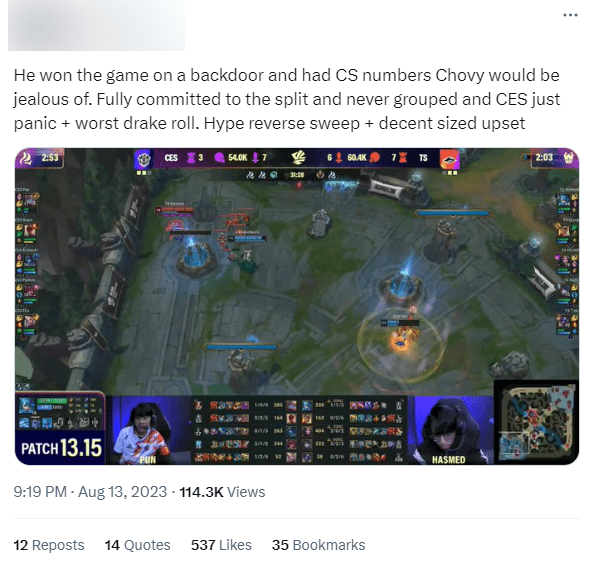 Hiro02 is one of the first players to build LeBlanc with Statikk Shiv and Trinity Force simultaneously in a professional match