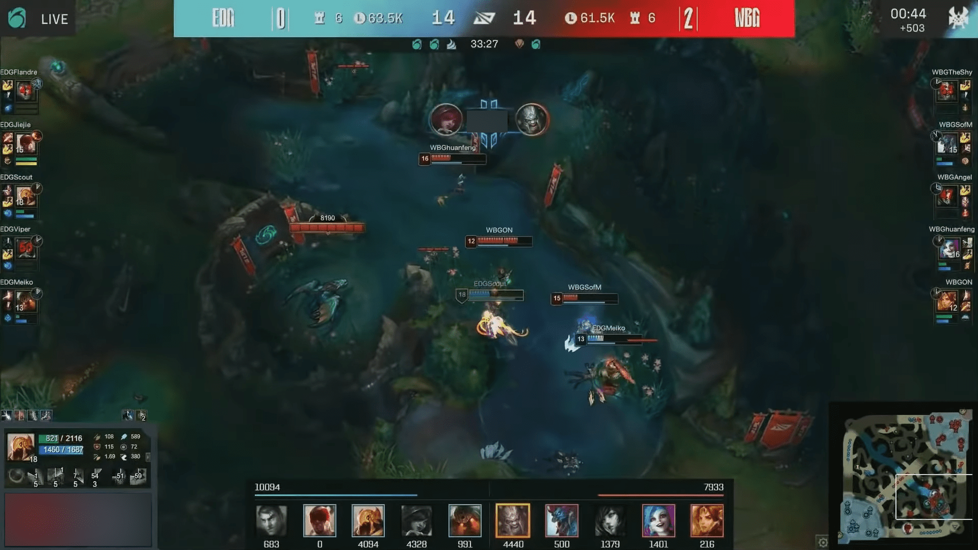 Scout's continuous use of Hourglasses was a crucial factor in EDG's victory over WBG