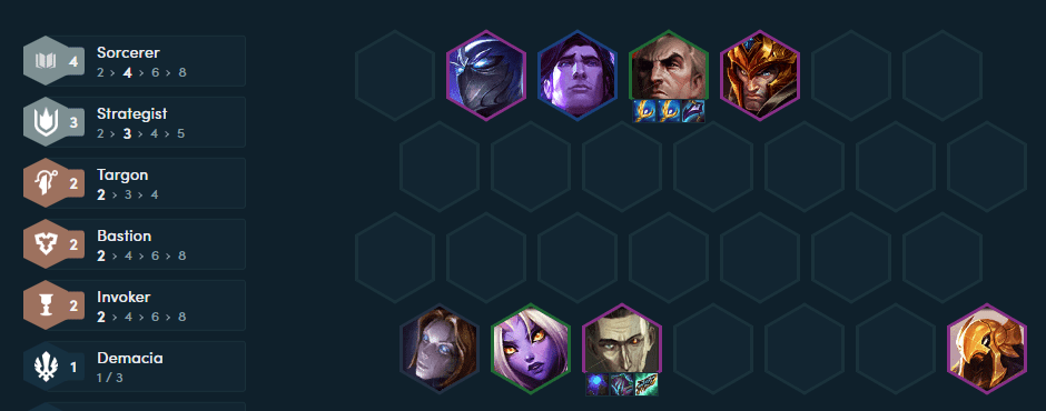 Complete composition at the end of the game