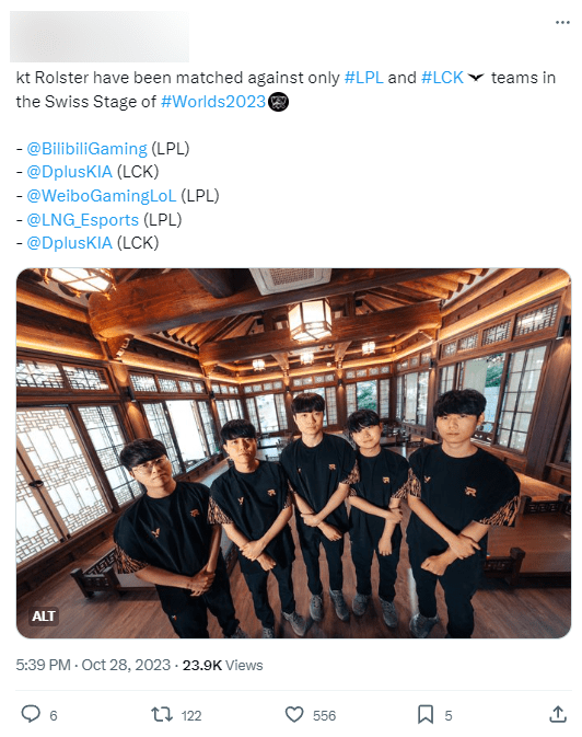 KT faces all teams from LCK and LPL at Worlds 2023
