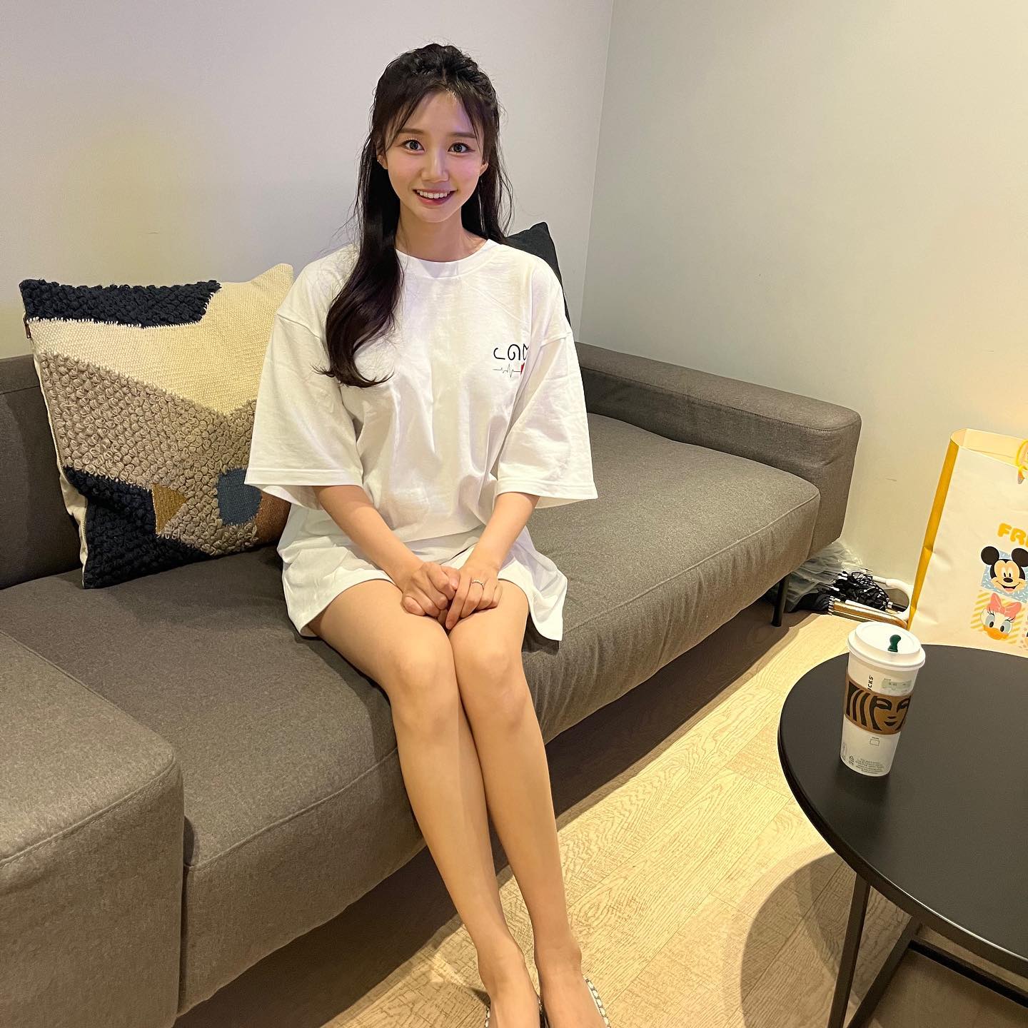 A candid photo of her when not on duty
