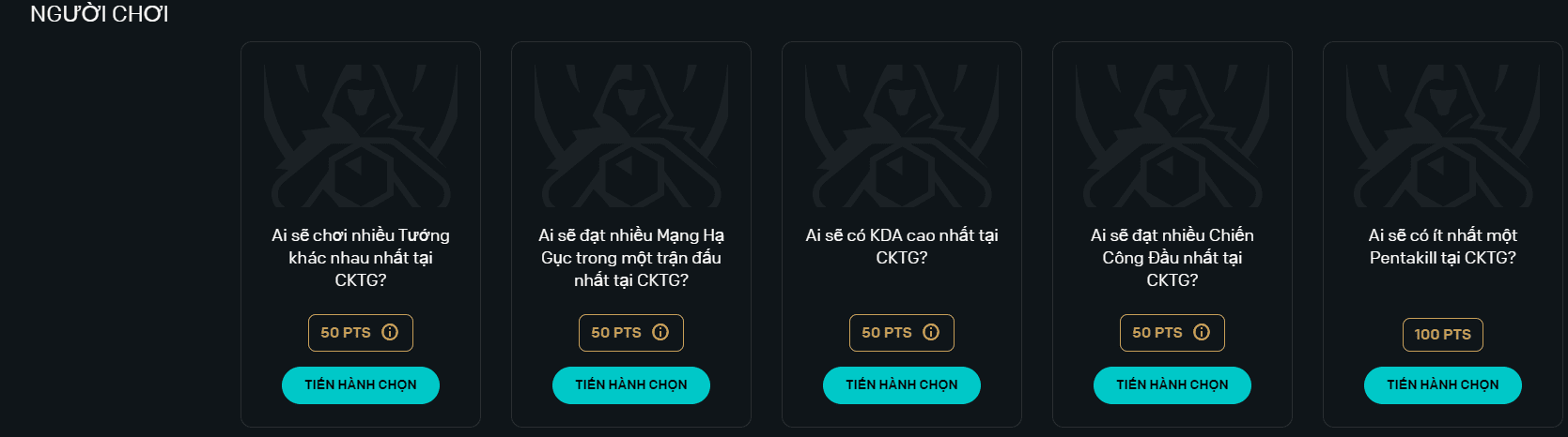 But cannot select 'Nobody will have a Pentakill'