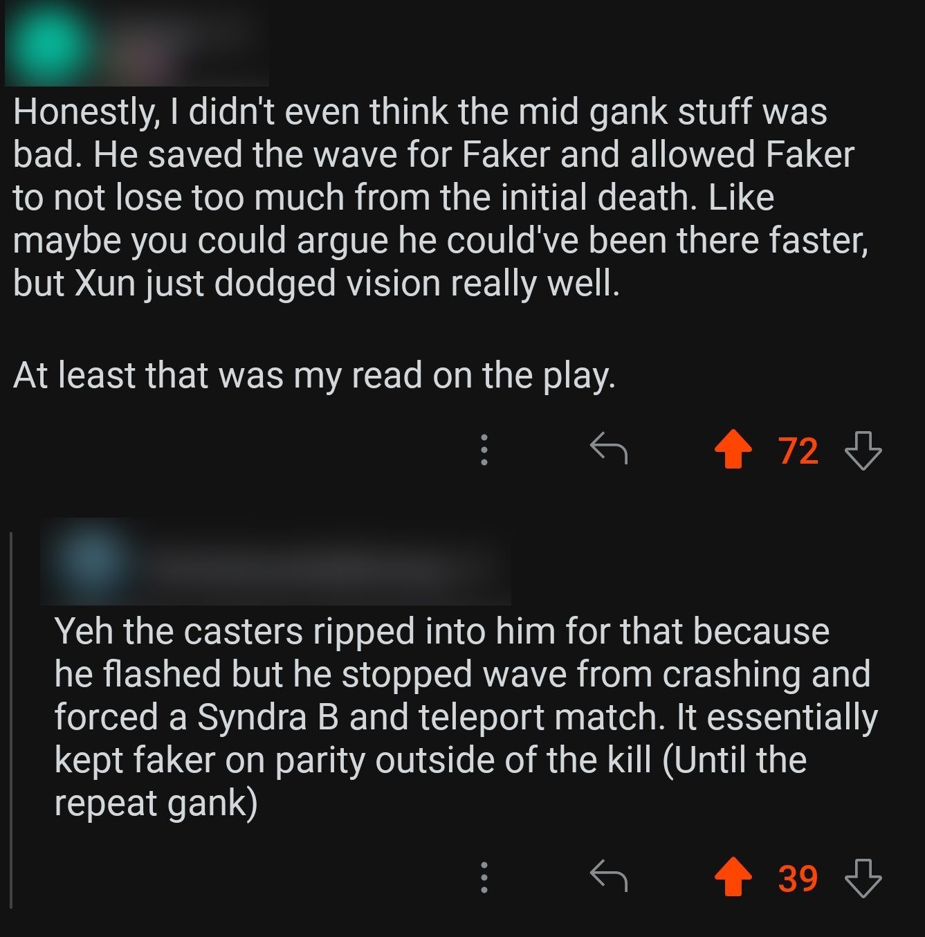 Some opinions suggest Oner handled the situation after Faker was killed as perfectly as possible