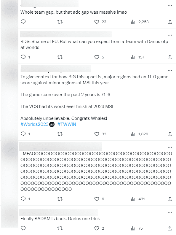 And of course, there were also many comments criticizing BDS players