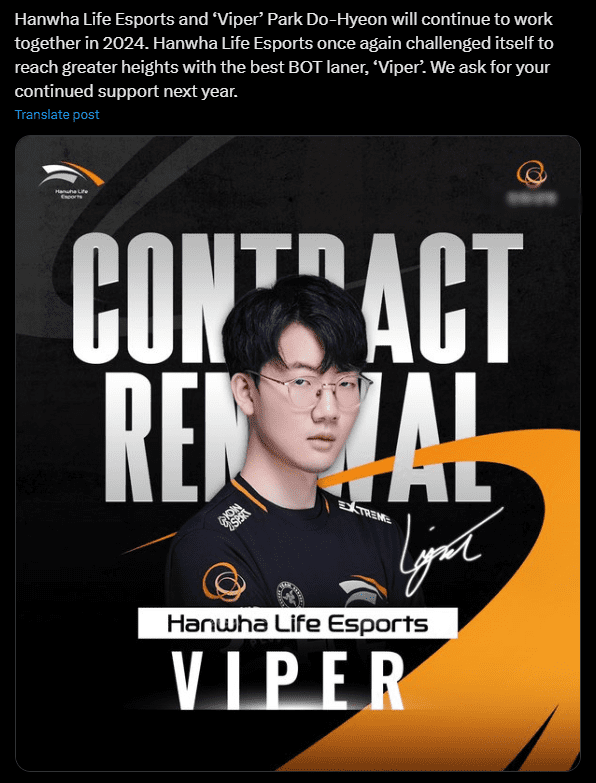 HLE recently confirmed the renewal of Viper's contract