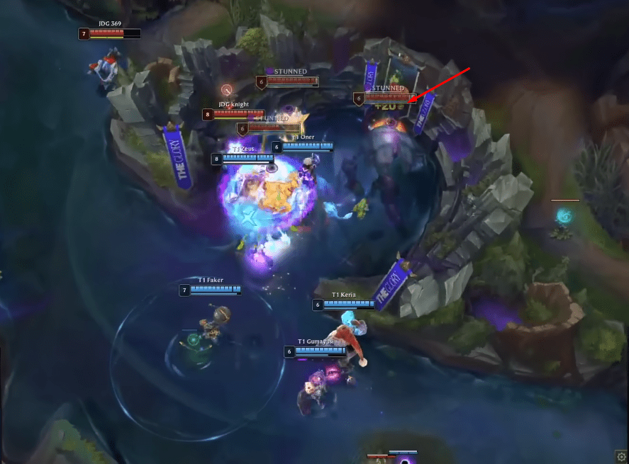 In game 1, Keria initiated a winning team fight with an ultimate that hit 3 members of JDG