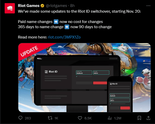 Riot recently announced new changes to the Riot ID system