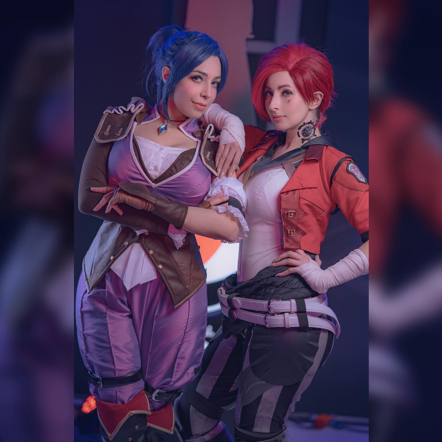 She and a friend cosplaying as Vi - Caitlyn