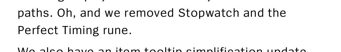 Riot: 'Oh, and we have also removed Stasis Stopwatch as well as the Perfect Timing rune'