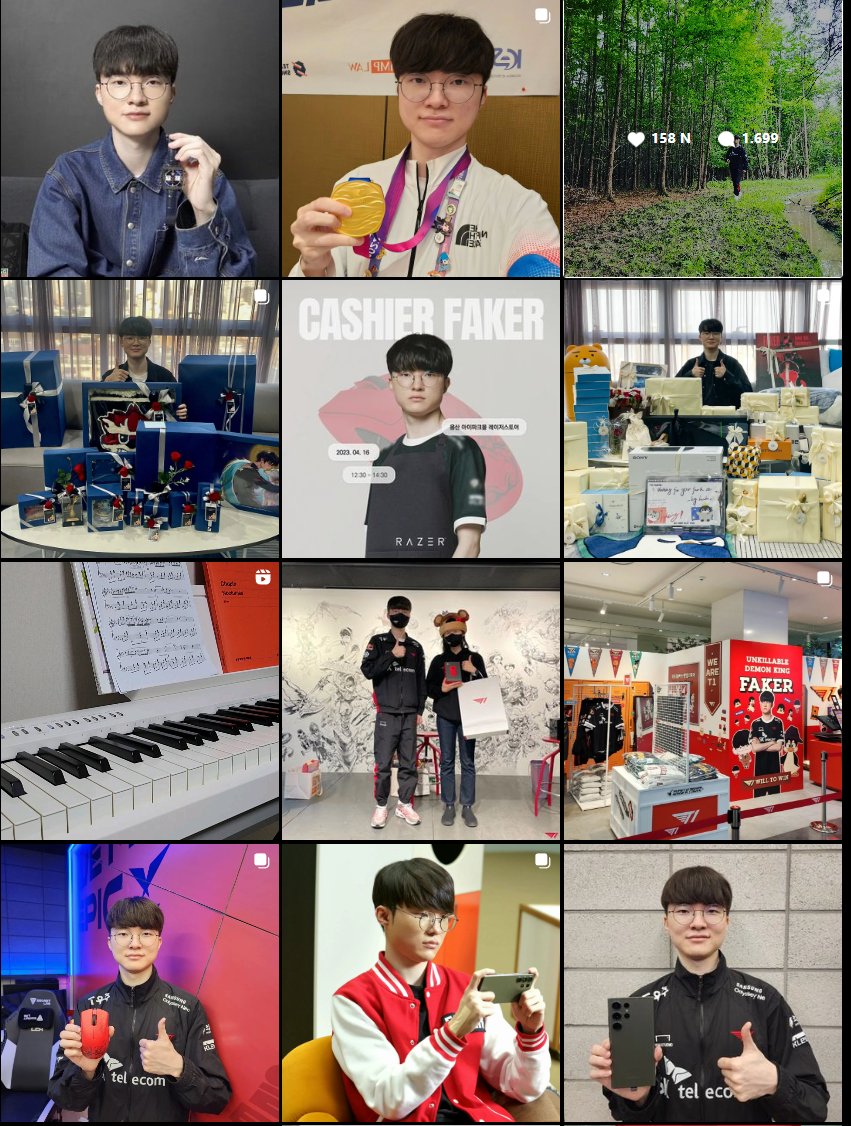 Faker's Instagram page has few posts and long intervals