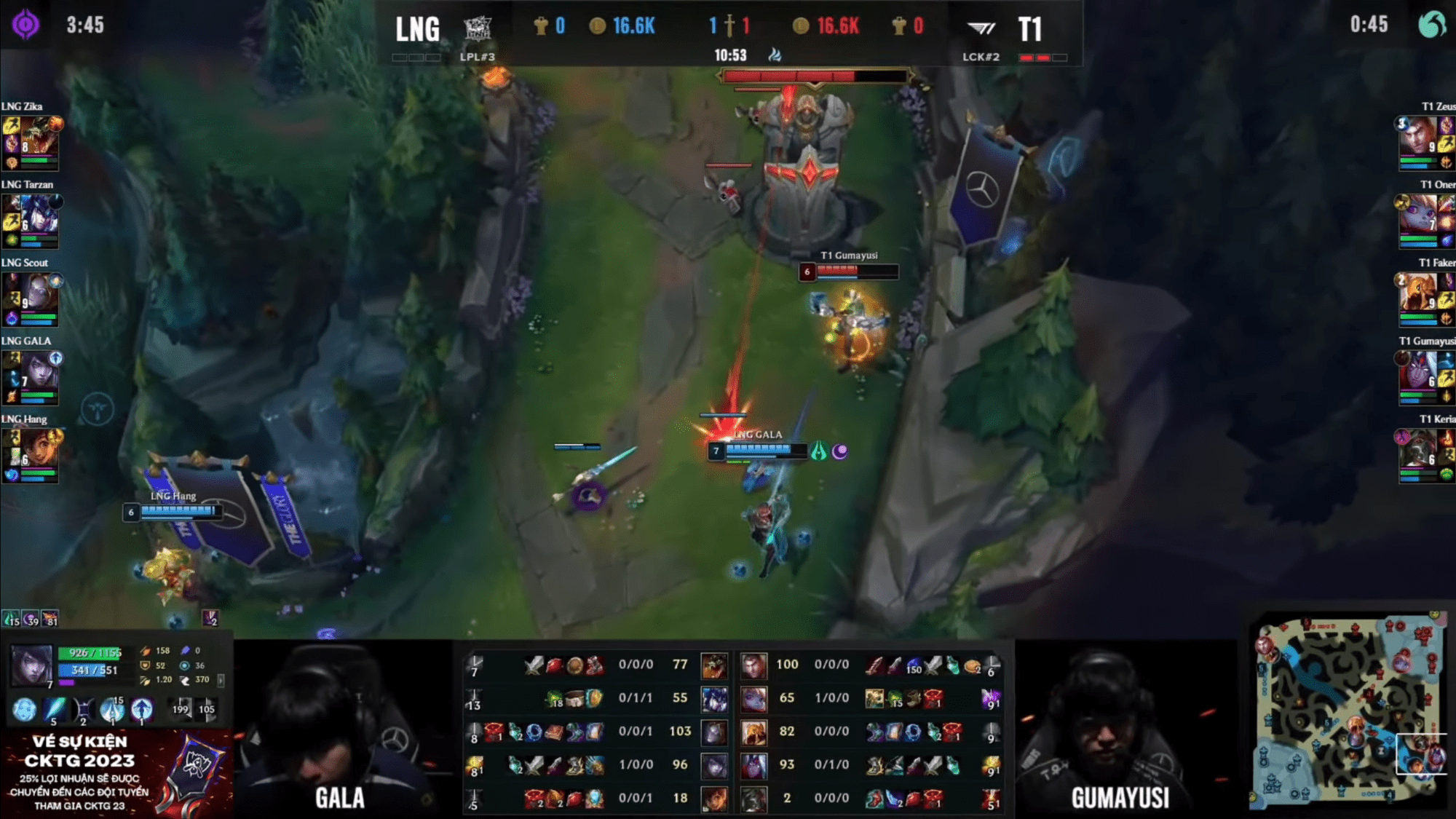 Gumayusi solo killed GALA in game 3