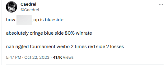 The blue team once had an 80% win rate