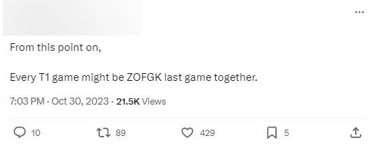 Fans are already thinking about the possibility of T1 disbanding, with every game potentially being the last for the current lineup