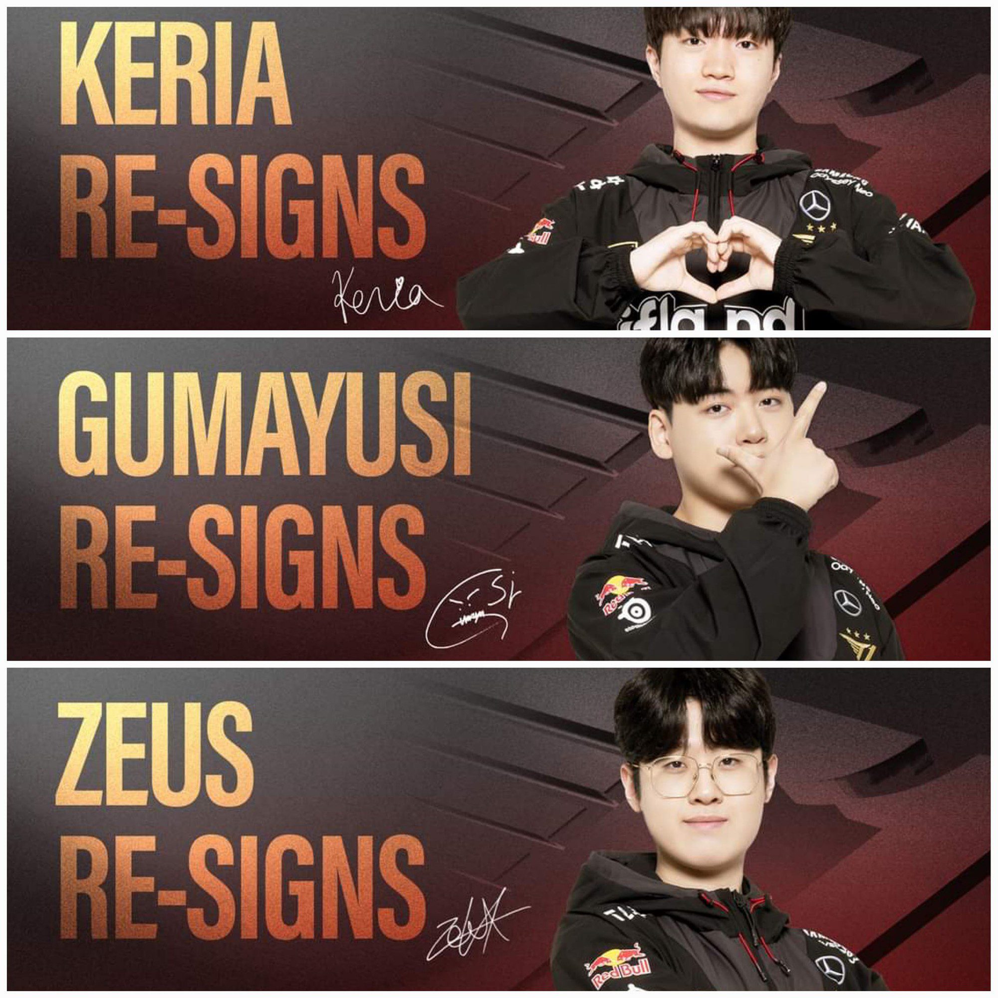T1 stars have all signed new contracts