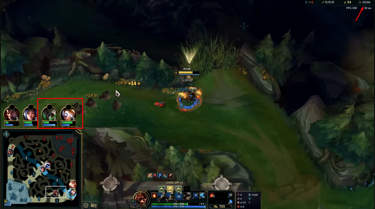 Brand's incredibly fast jungle clearing speed allows this character to reach level 4 while teammates and opponents in the Bottom Lane are only at level 2
