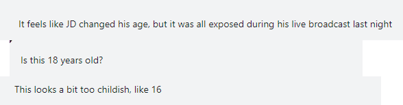 LPL audience comments on Sheer: 'It seems JDG has changed his age, but Sheer has revealed everything. He looks too young, like he's only 16.'