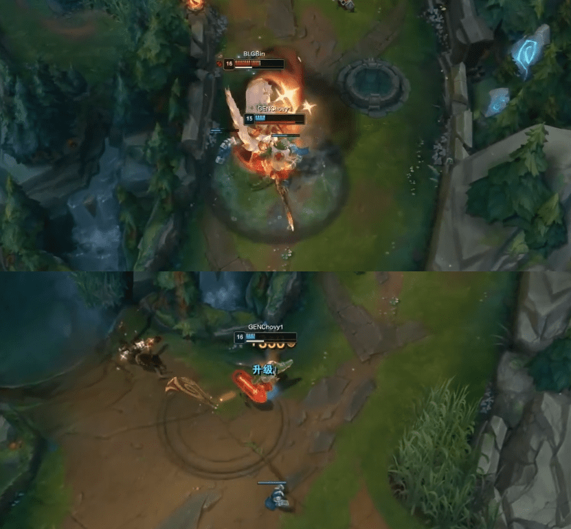 Bin's ability to use Aatrox's Q was not very good, making it easy for Chovy to solo kill him