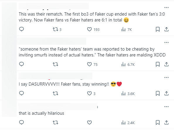 Spectators mock the anti-fan Faker players